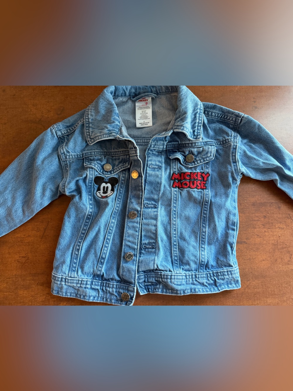 4t Vintage Disney Mickey Mouse Light Blue Denim Kids Jacket